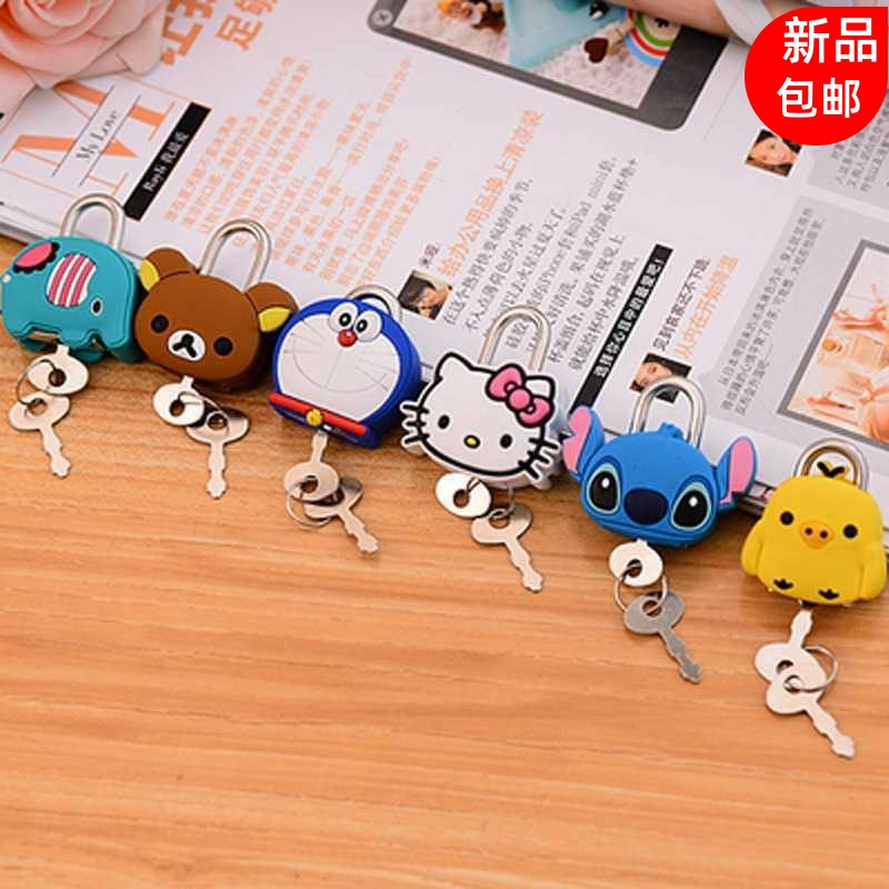  Children Toy Lock Wardrobe Drawers Lock Bag Theft Padlock Cute Suitcase Key Lock