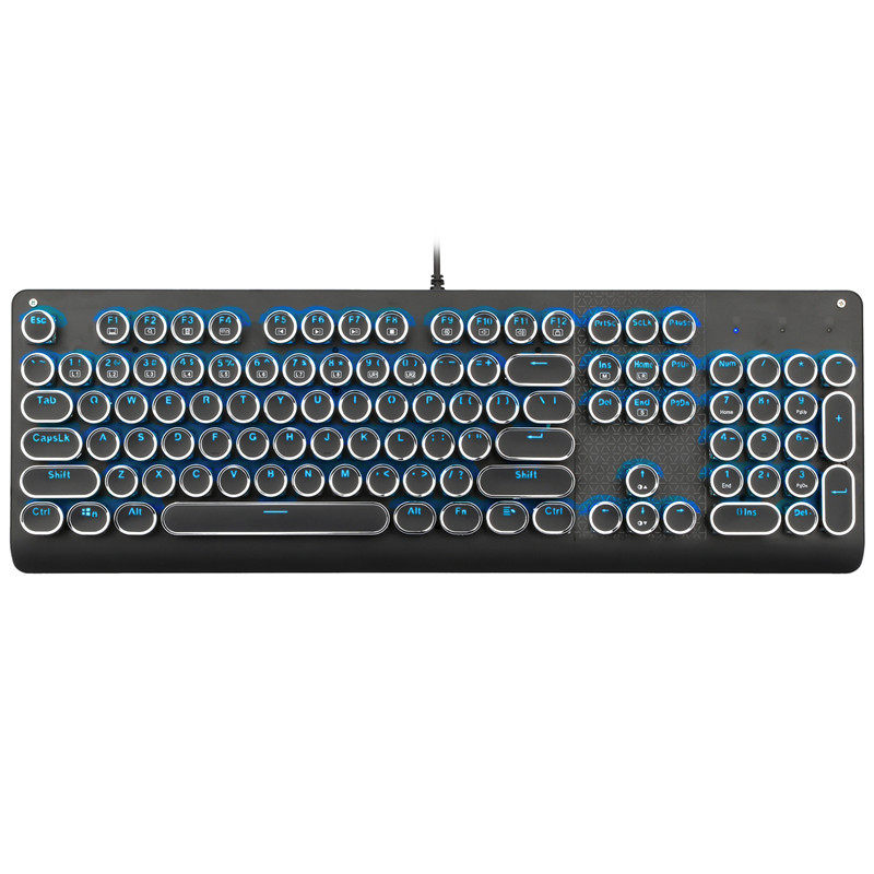 New E Element K600 Metalpunk 104 Mechanical Keyboard Round Keycaps Fast 4x Plug-in Axis Game Brand New