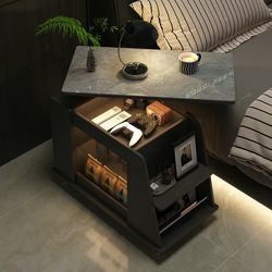 Sofa Side Cabinet Movable Side Cabinet Living Room Small Apartment Adjustable Coffee Table Fancy Trolley Creative Bedside Table