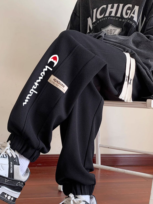 Champion Rainbow Korean Style Casual Pants for Women, Autumn and Winter, Fleece-Lined, Thickened, Loose Fit, Jogger Style, Slimming Harem Pants for Women Champion Rainbow Korean Style Casual Pants for Women, Autumn and Winter, Fleece-Lined, Thickened, Loose Fit, Jogger Style, Slimming Harem Pants for Women