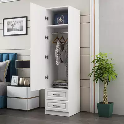 Small room simple single door wardrobe European wardrobe children's size cabinet storage balcony storage bedroom bedroom beauty salon