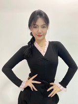 YHA dance clothing womens tops new long-sleeved V-neck one-piece design modern dance clothing Latin dance ballroom dance practice clothing