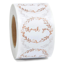 500 sheets of tulip wreath thank you for sticker 1 5 inch round label gift package envelope