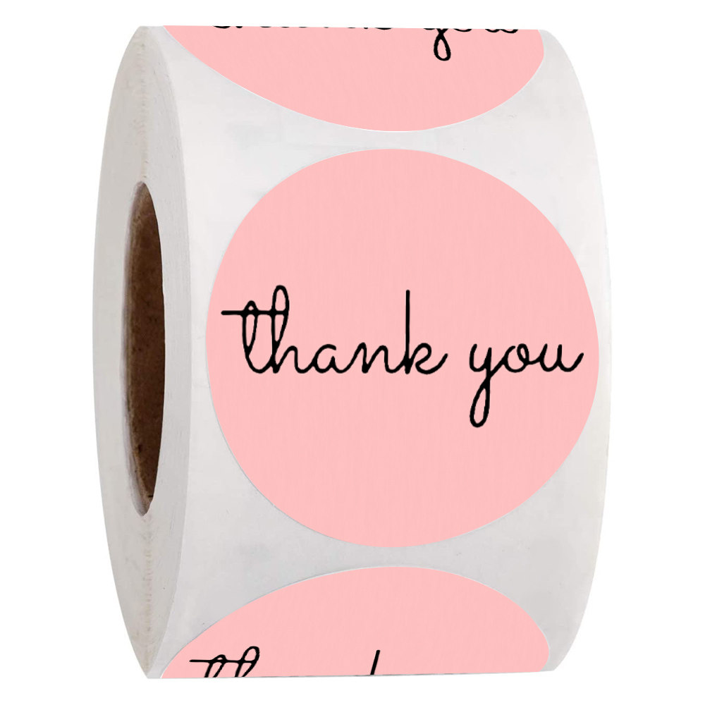 500 sheets of rolls minimalist thanks to gratitude Decorative Pink Paper Wedding Gift Business Packaging Seal Label Stickers 