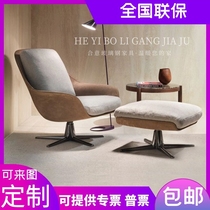 Italian style extremely simple man sofa chair saddle leather minimalist Hyundai creative designer light and luxurious fashion Nordic Leisure chair