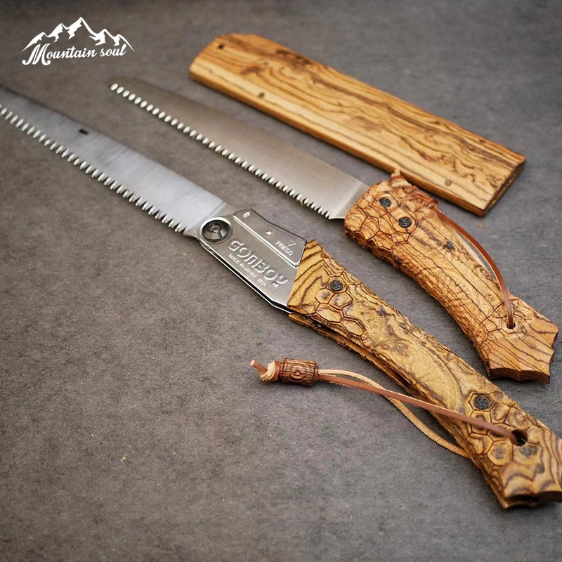 Mountain Soul original design modified outdoor camping Japanese red fox silky folding saw one-piece saw