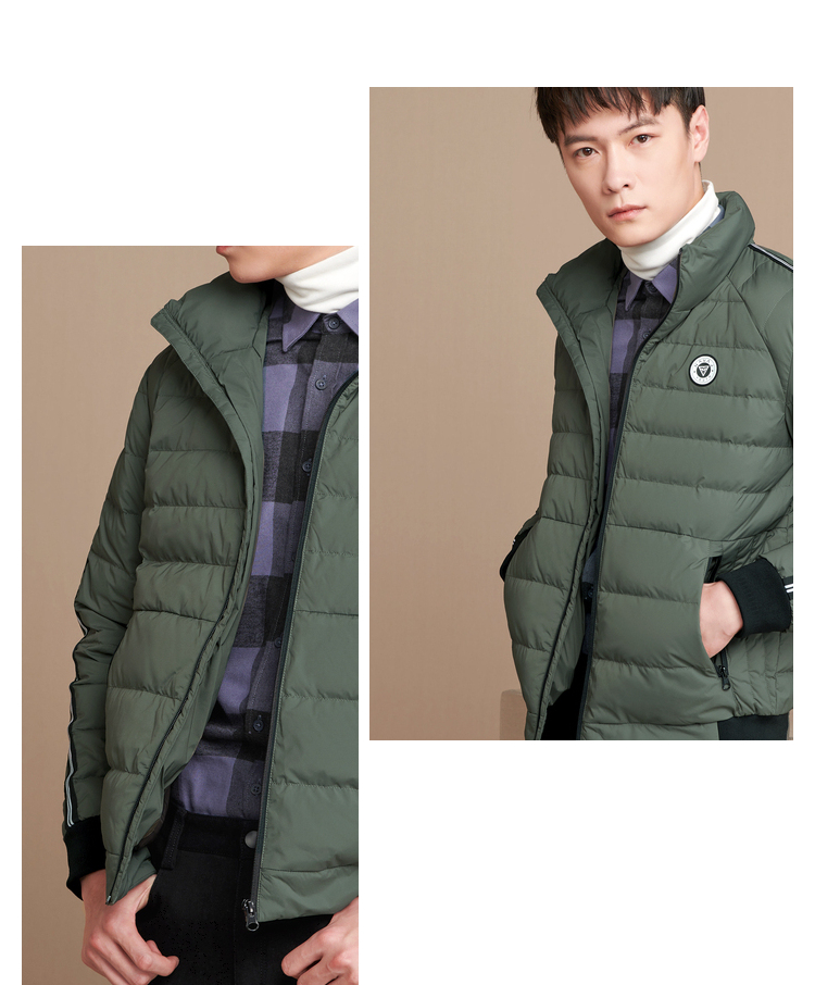 HLA 海澜之家 简约舒适立领羽绒服 90白鸭绒 图9