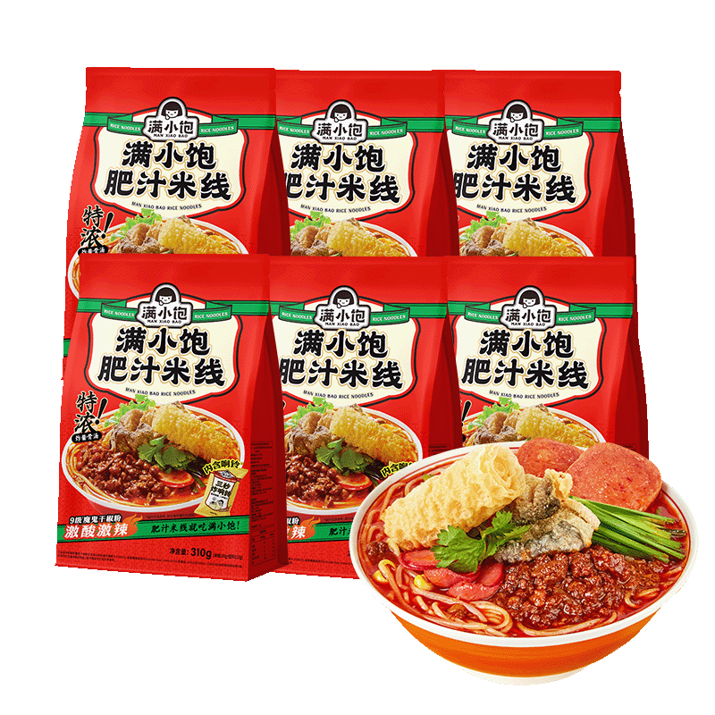 Amazon.co.jp: 满小饱 肥汁米线 310g 肥汁拉面 酸辣汤粉 米粉