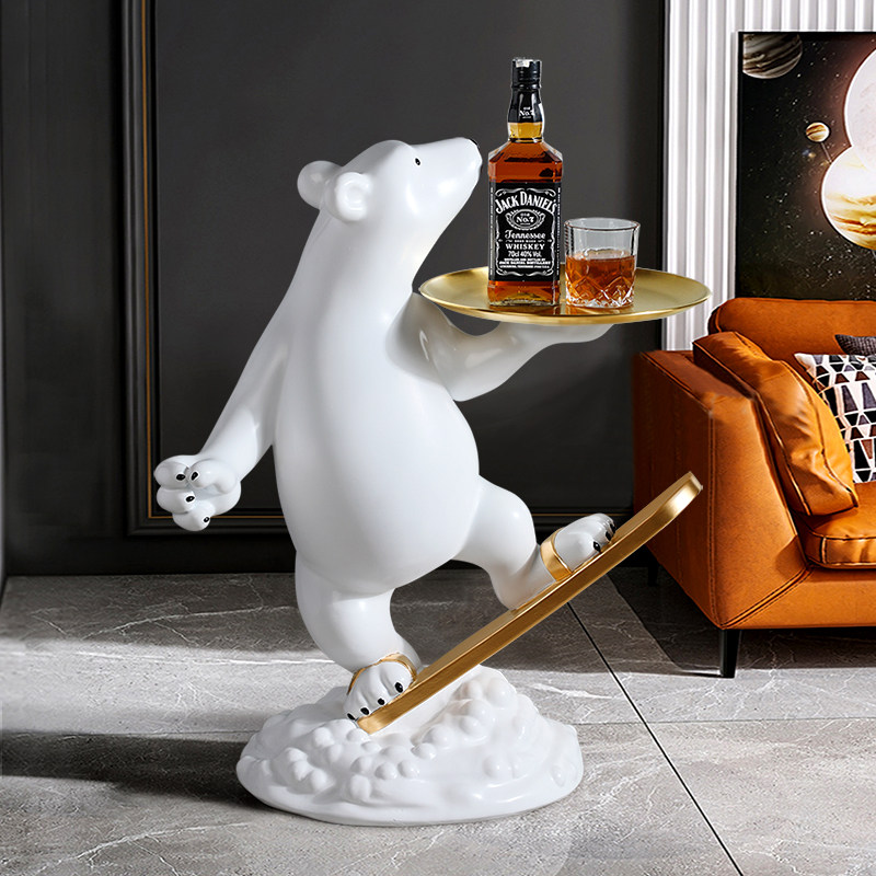 Polar bear large floor swing piece Uan Guan Key Containing tray Living room Welcome Guest Sofa Next to Joe to New Residence Gift