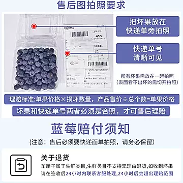 【皖奎湖】新鲜蓝莓鲜果4盒共500g[25元优惠券]-寻折猪