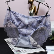 Popular low-waist lace panties womens pure cotton crotch sexy ultra-thin breathable seamless briefs for women