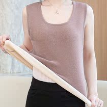 Red bean 2022 German velvet heating warm vest womens spring season plus velvet thickening bottoming shirt underwear seamless cold protection