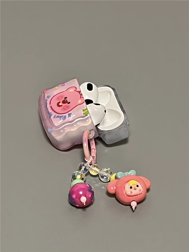 Apple, совместимые наушники, мультяшный защитный чехол, прозрачная подвеска, 2, bluetooth