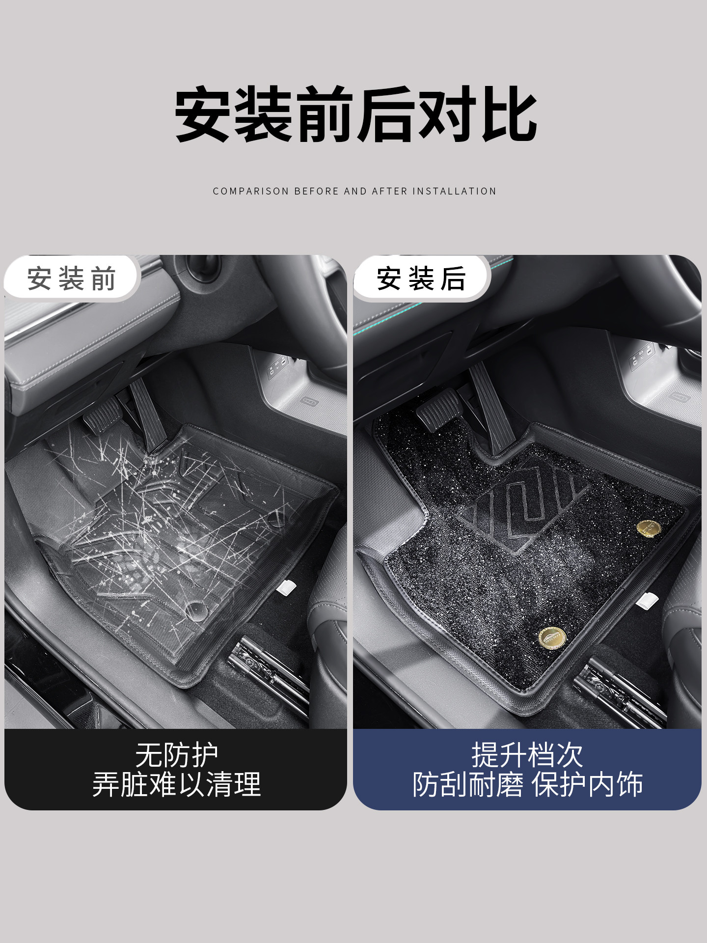 Suitable for BYD Song Ldmi/Song Ultra, this is a double-layer, loop-pile protective floor mat designed for modification