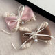 Cream Puff Bow Hair Clip Women's Lace Pearl Edge Clip Shaved Hair Clip Temperament Hair Duckbill Clip Headwear