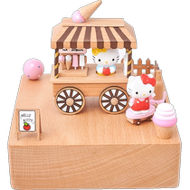 Cats Sky City Wooden Eight-sound box music box kitty birthday gift to girlfriends creative gift
