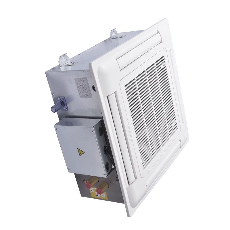 Cassette Fan Coil Water Air Conditioner with Four-Way Air Outlet, Ceiling-Mounted Air Conditioner, Embedded Heating and Cooling Dual-Use Ceiling Fan Coil