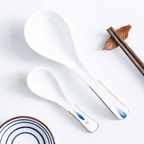 Small soup spoon Household soup porridge rice spoon spoon Japanese creative ceramic spoon Net red cute spoon spoon