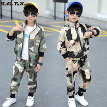 Boy camouflak suit girl loose leisure CUHK Tong Autumn Clothing Sports Kit Childrens Uniformed Kindergarten Performance Suit