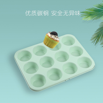 12 consecutive cupcake molds Baking pan non-stick oven with large Muffin muffin cups Household baking abrasives