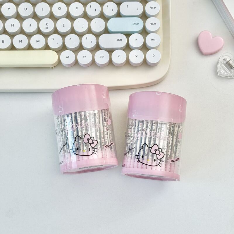 Hello Kitty Genuine Sanrio Cotton Swabs Disposable Ear Cleaning Makeup Double-Ended Cleaning Cotton Sticks Hello Kitty Genuine Sanrio Cotton Swabs Disposable Ear Cleaning Makeup Double-Ended Cleaning Cotton Sticks