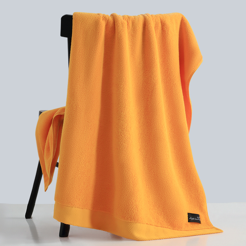 Orange Bath Towel Large Towel Pure Cotton 2026 New Model All-Cotton Household Absorbent Hotel High-End Adult Brand