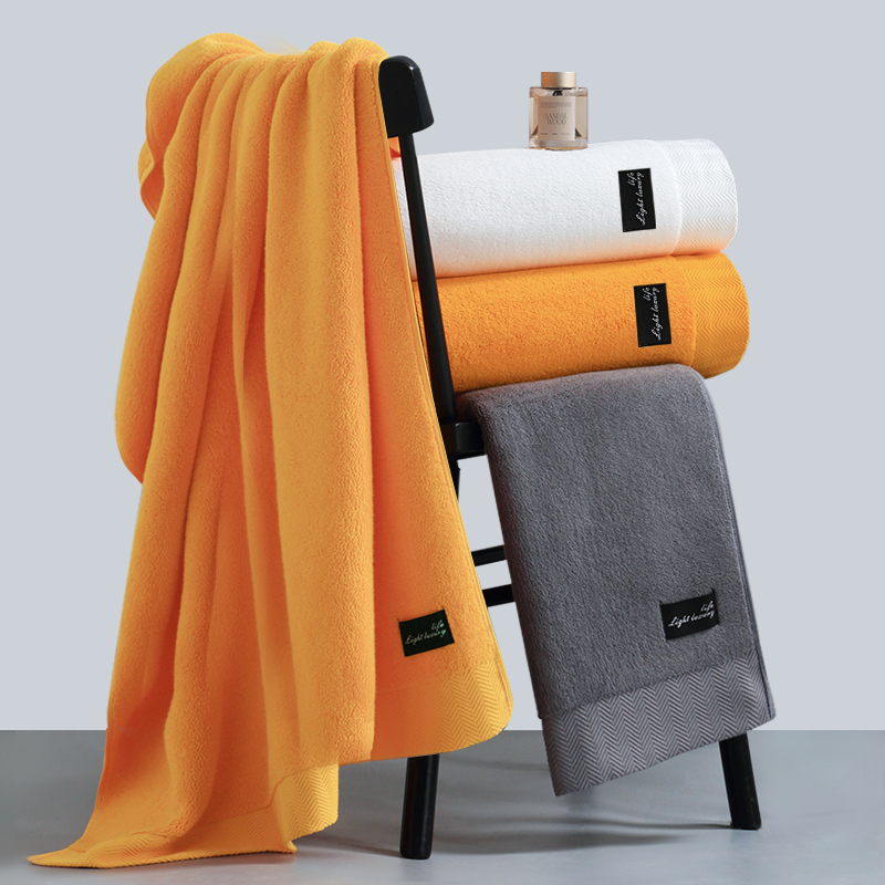 Premium Orange Hotel-Style Bath Towel, Extra Wide and Large, Pure Cotton, 2026 New Model, Internet-Famous, Large Size, Household, Absorbent