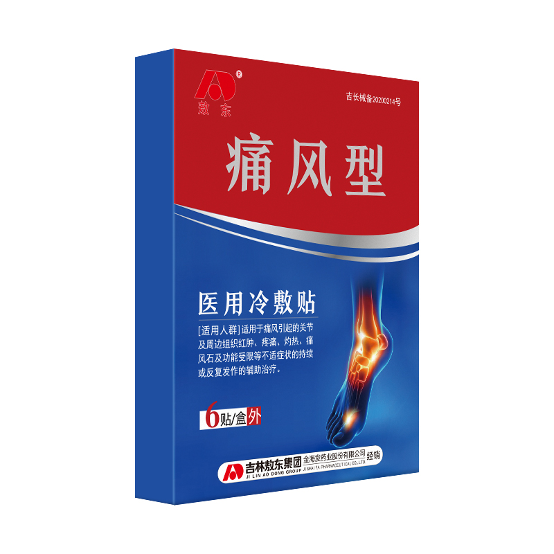 Aodong Medical Cold Paste Gout Type 1 Box 6 Mount Cold Paste