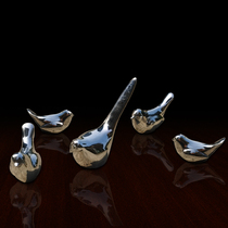 European stainless steel cast bird ornaments art decoration accessories small animal pendant abstract fine polished wall hanging