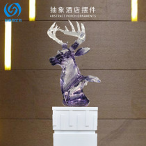 Deer head transparent crystal ornaments living room modern abstract home creative hotel decorations gum craft animals