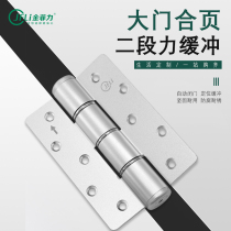 Jinfili thick stainless steel door hinge two-stage force hydraulic positioning buffer random stop automatic closed door hinge