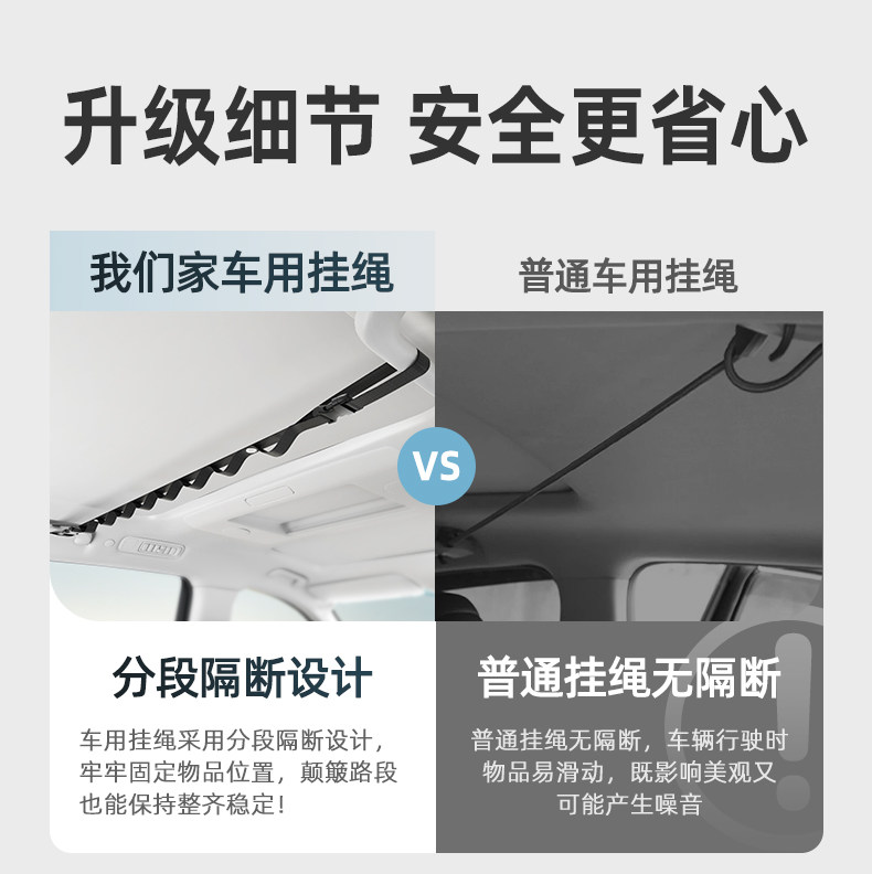 Car Clothesline Hanger for Drying Clothes, Multifunctional Indoor/Outdoor Car Clothes Hanger, Car-Mounted Rope for Self-Driving Tours, Trunk Organizer