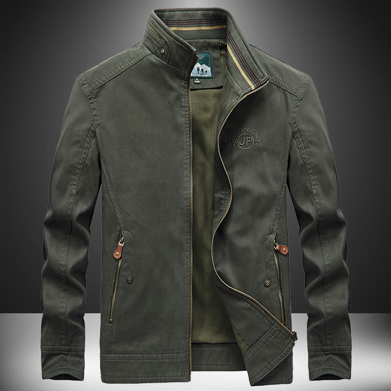 Spring and Autumn Business Casual Dad Jacket, Pure Cotton Jacket, New Style Middle-Aged Men's Workwear, Stand Collar Loose Coat, Plus Size