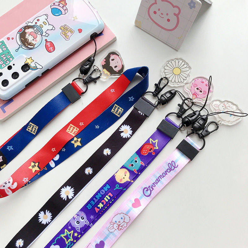 Mobile phone sling hanging neck women's net red wrist shorts key with body disc pendant hanging ornament mobile phone sling wide anti-loss hanging wrists new with body disc male wide shell hanging rope short section detachable female net red anti-loss rope