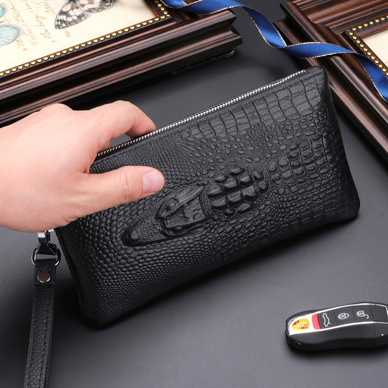 Wallet Men's Leather Phone Bag Men's Clutch Bag Men's Handbag Small Large Capacity Crocodile Pattern Clutch Bag Men's Bag