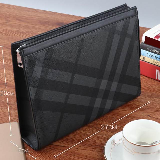 Men's handbags large capacity big brand clutch bag men's business casual clutch bag trendy brand men's plaid clip bag large capacity