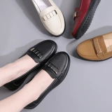 Комфортные туфли для матери, комфортная обувь для отдыха для кожаной обуви, из натуральной кожи, для среднего возраста, осенние, мягкая подошва