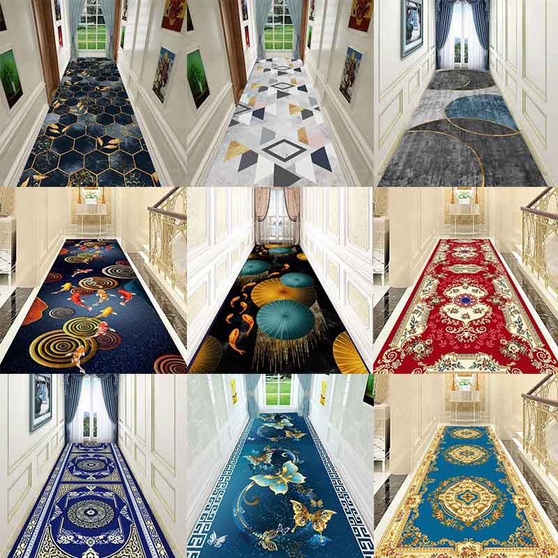Can be cut foyer entrance mat European-style aisle stairs non-slip mat full hotel corridor living room carpet can be customized