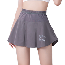 Tennis skirt womens new summer professional training badminton uniform fake two-piece anti-light quick-drying breathable sports skirt
