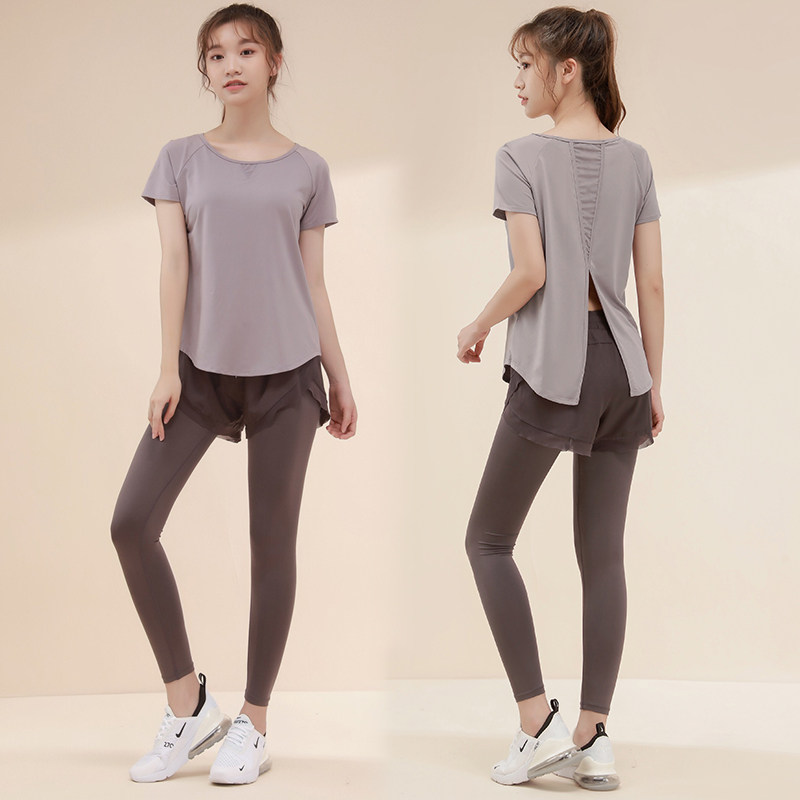 Net Red Yoga Suit Women Summer Thin style Fashion Professional Fitness Room Running Sportswear Outdoor Morning Running Speed Dry Clothes