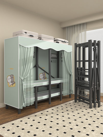 Floor-Standing Clothes Rack for Bedroom, Home Use Coat Rack, Room Clothes Rack, Open-Style Metal Wardrobe, No-Installation Wardrobe