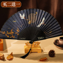 Fan folding fan Chinese style Japanese style retro folding classical ancient clothing flow Sub summer dance dance