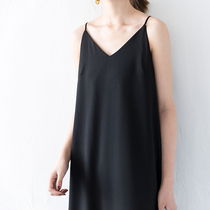 Large size elegant thin mm long loose straight split suspender dress womens summer vest base shirt inside
