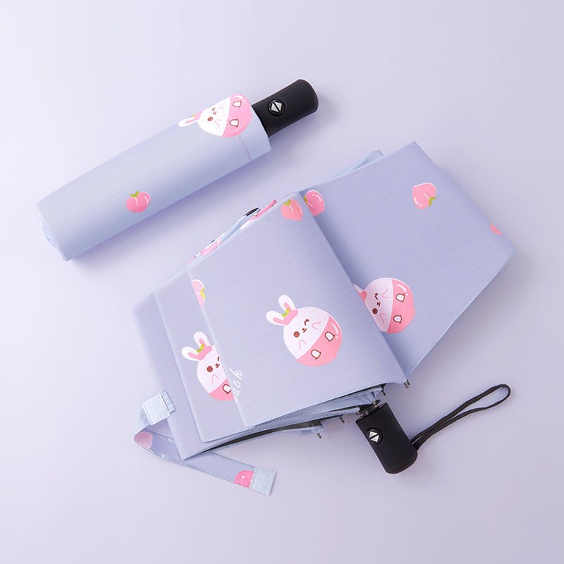  Primary school children's umbrellas for school special shading super sun protection Han version folding fully automatic shading umbrella clear dual-use