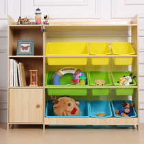 Childrens toy bookshelf Two-in-one containing shelf Classification of bookcase living-room wooded book integrated floor storage