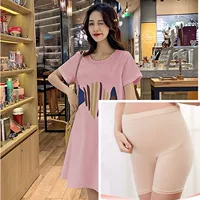 Розовая абрикосовая юбка, безопасные штаны