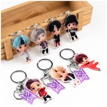BTS bulletproof juvenile group TinyTAN key buckle cartoon Q version acrylic pendant male and female student small gift