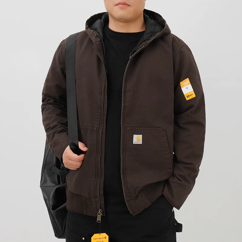 支持鉴定carhartt卡哈特104050 J130男工装连帽夹克宽松外套秋冬