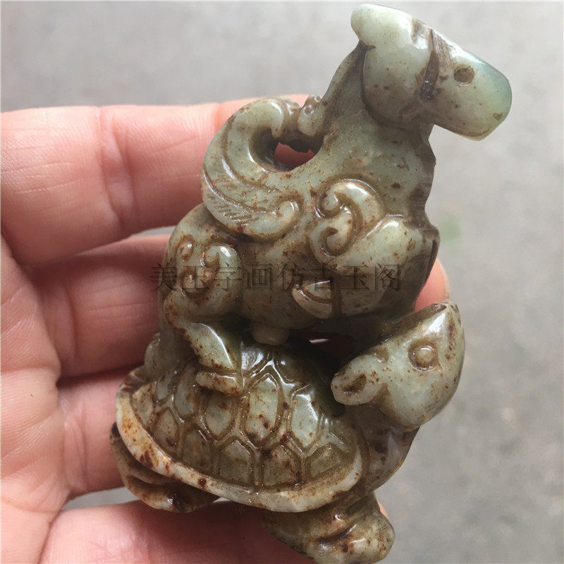 Collection of jade beast pieces vividly vivid and old jade ware Han Dynasty bird tortoise handlebar piece of jade flower jade sculpted dragon turtle pendulum piece