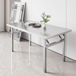 Stainless Steel Foldable Table Dining Table For Home Dining Table Portable Simple Night Market Stall Commercial Rectangular Long Table